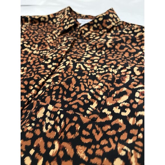Nine West Petite XS Animal Print Women’s Long Sleeve Blouse Shirt Top NWT $40 - Picture 4 of 9